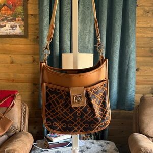 Spartina 449 Brown, Navy and Tan Patterned Shoulder Bag